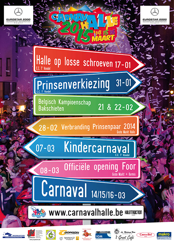 Programma affiche Carnaval Halle 2015